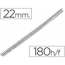 ESPIRAL METALICA 5.1 22MM NEGRO C/100 (180 HOJAS)