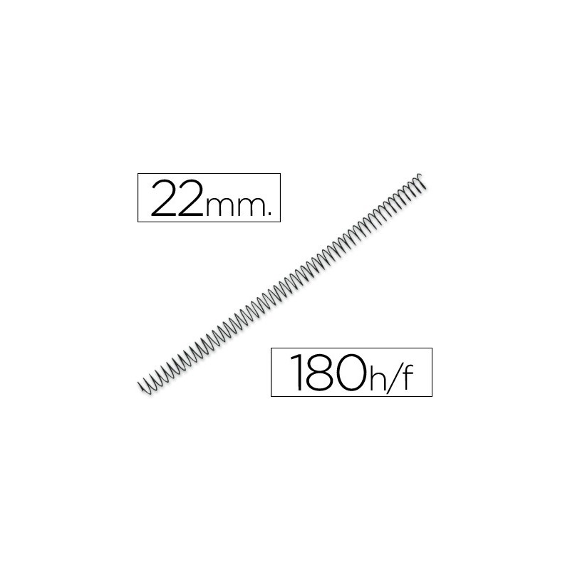 ESPIRAL METALICA 5.1 22MM NEGRO C/100 (180 HOJAS)