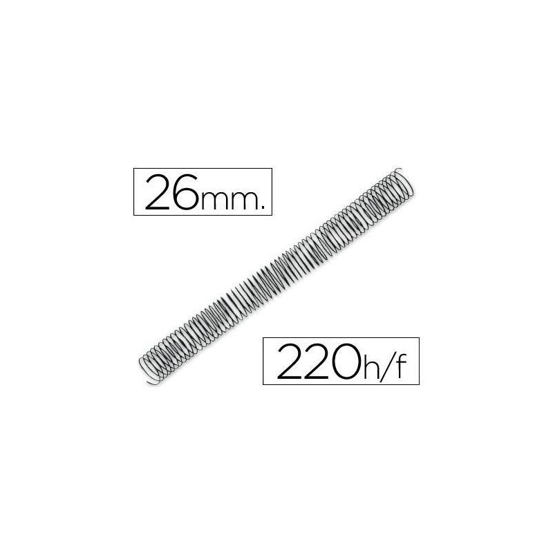 ESPIRAL METALICA 5.1 26MM NEGRO C/100 220 HOJAS