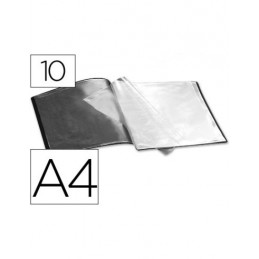 CARPETA 10 FUNDAS PP A4 NEGRO OPACO