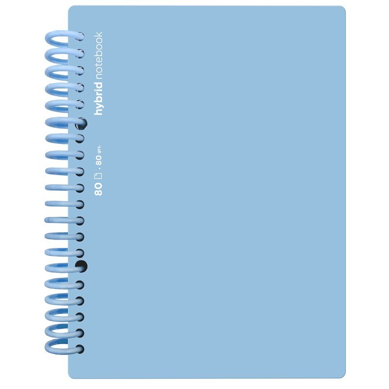 CUADERNO HYBRID A4 80H T POLIP LISO AZUL PASTEL