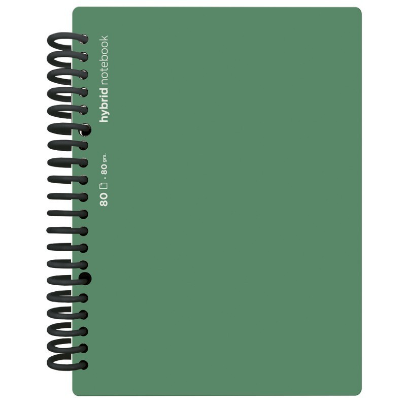 CUADERNO HYBRID A4 80H T POLIP LISO VERDE