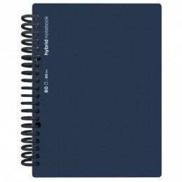 CUADERNO HYBRID A4 80H T POLIP LISO AZUL OSCURO