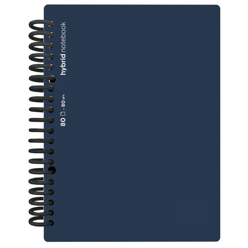 CUADERNO HYBRID A4 80H T POLIP LISO AZUL OSCURO