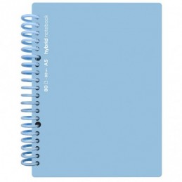 CUADERNO HYBRID A5 80H T PP PUNTEADA AZUL PASTEL