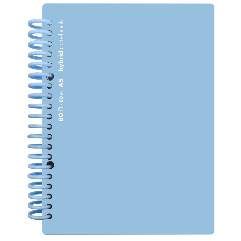 CUADERNO HYBRID A5 80H T PP PUNTEADA AZUL PASTEL