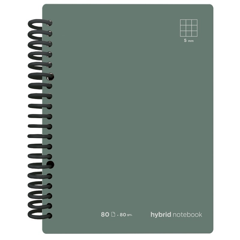 CUADERNO HYBRID A4 80H T CARTON CUADRO VERDE