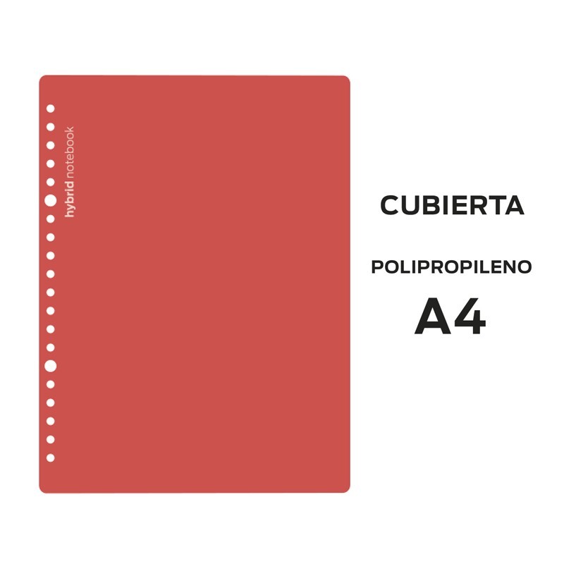 J CUBIERTAS HYBRID A4 POLIPROPILENO ROJO