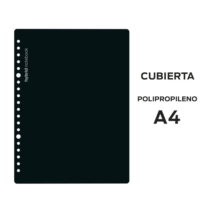 J CUBIERTAS HYBRID A4 POLIPROPILENO NEGRO