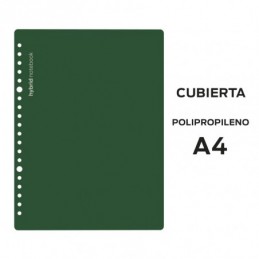 J CUBIERTAS HYBRID A4 POLIPROPILENO VERDE OSCURO