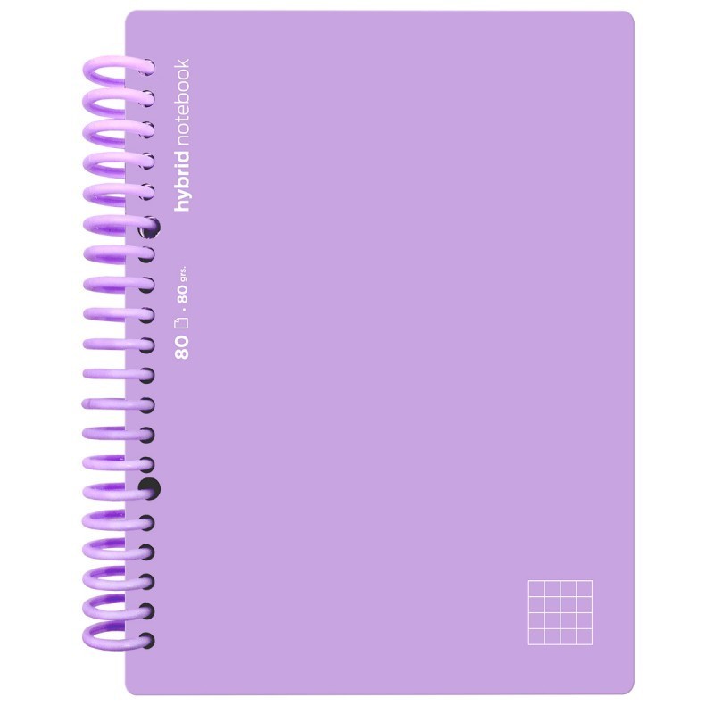 CUADERNO HYBRID A4 80H T POLIP CUADRO LILA