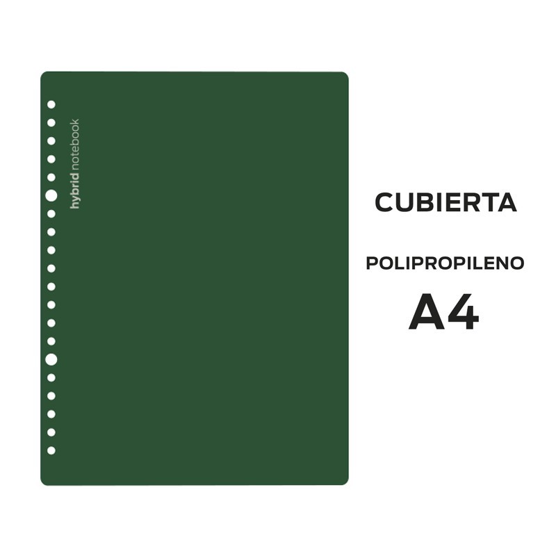 J CUBIERTAS HYBRID A4 POLIPROPILENO VERDE OSCURO