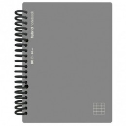 CUADERNO HYBRID A4 80H T POLIP CUADRO GRIS