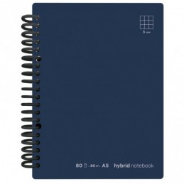 CUADERNO HYBRID A5 80H T CARTONCILLO CUADROS AZUL