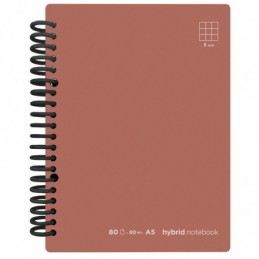CUADERNO HYBRID A5 80H T CARTONCILLO CUADROS TERRA