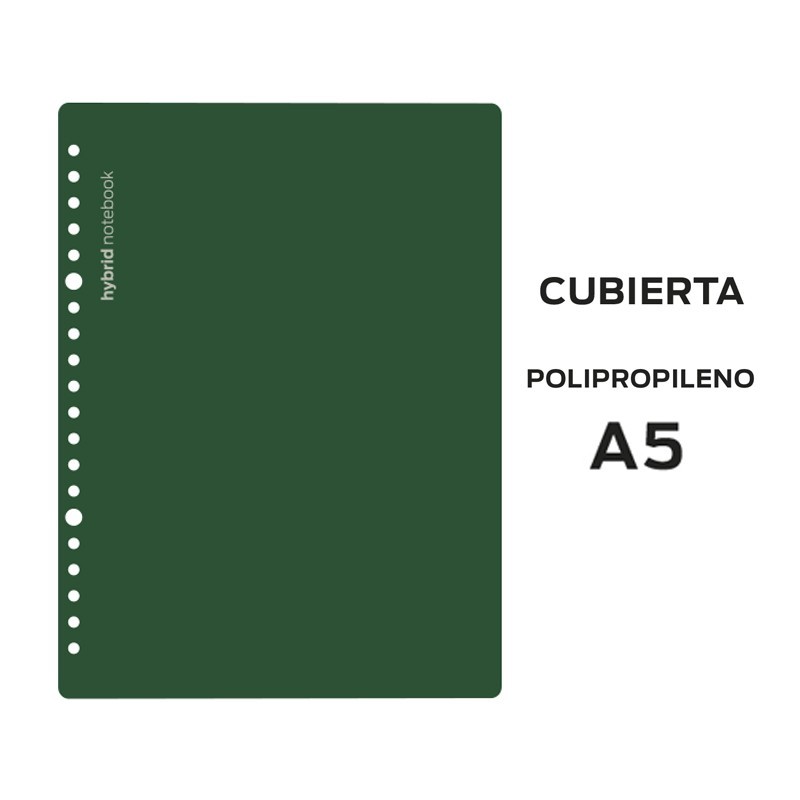 CUBIERTAS HYBRID A5 POLIPROPILENO VERDE OSCURO