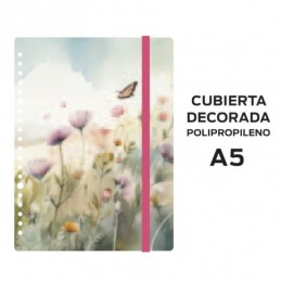 CUBIERTAS HYBRID A5 POLIPROPILENO DECOR ACUARELA