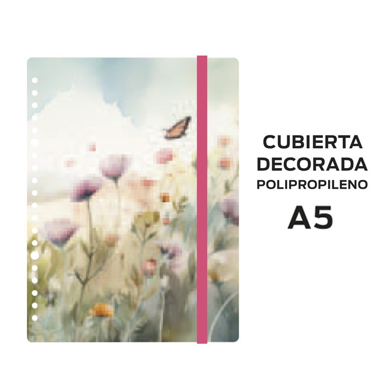 CUBIERTAS HYBRID A5 POLIPROPILENO DECOR ACUARELA