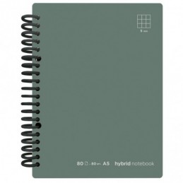 CUADERNO HYBRID A5 80H T PP CUADROS VERDE OSCURO