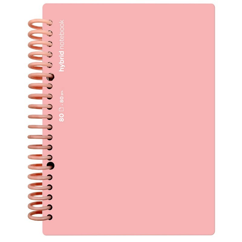 CUADERNO HYBRID A4 80H T POLIP LISO ROSA PASTEL