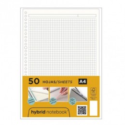 RECAMBIO HYBRID 50H A4 80GRS CUADRICULA