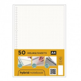 RECAMBIO HYBRID 50H A4 80GRS PUNTITOS