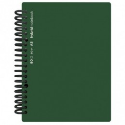 CUADERNO HYBRID A5 80H TAPA PP LISO VERDE OSCURO