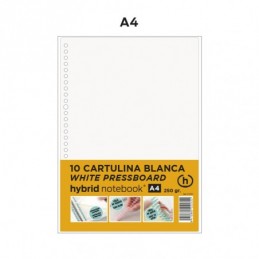 RECAMBIO HYBRID 10H A4 CARTULINA 250GR BLANCA