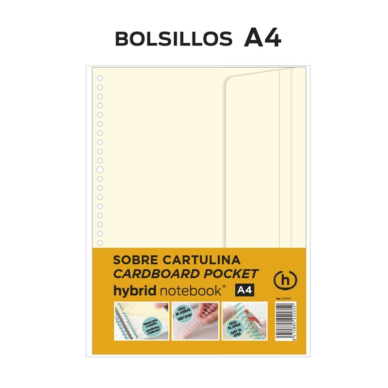 2 BOLSILLO SOLAPA CARTULINA A4 HYBRID