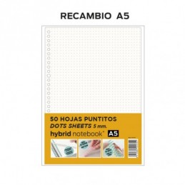 RECAMBIO HYBRID 50H A5 80GRS PUNTITOS