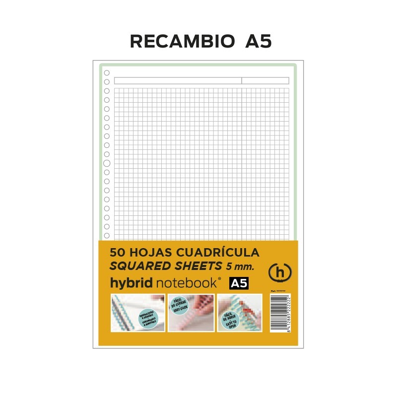 RECAMBIO HYBRID 50H A5 80GRS TIRA VERDE