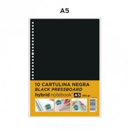 RECAMBIO HYBRID 10H A5 CARTULINA 250GR NEGRA