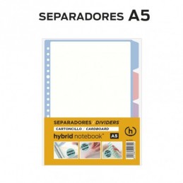 JUEGO 4 SEPARADORES CARTULINA A5 HYBRID