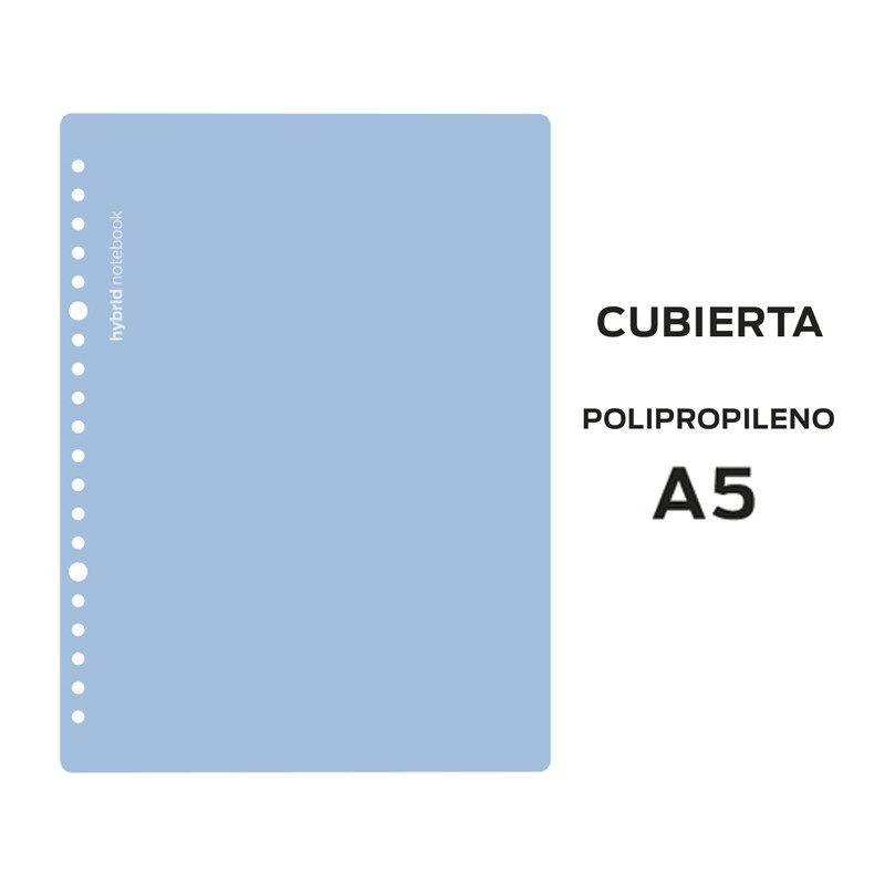CUBIERTAS HYBRID A5 POLIPROPILENO AZUL PASTEL