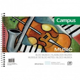 BLOC MUSICA A4 20 HOJAS 80GR CAMPUS PENTAGRAMA NOR