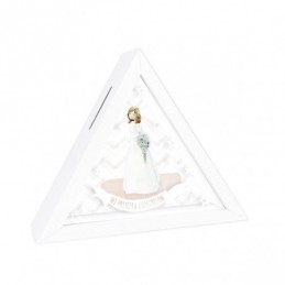HUCHA TRIANGULAR COMUNIÓN NIÑA FLORES