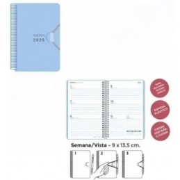AGENDA ESPIRAL MINI POLIP. 9x13.5 S/V PASTEL 2025