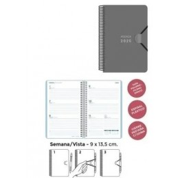 AGENDA ESPIRAL MINI POLIP. 9x13.5 S/V UNICO 2025