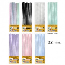 PACK 4 ESPIRALES HYBRID A4 22MM SURTIDO