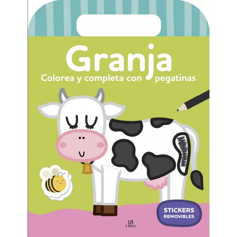GRANJA COLOREA Y COMPLETA CON PEGATINAS