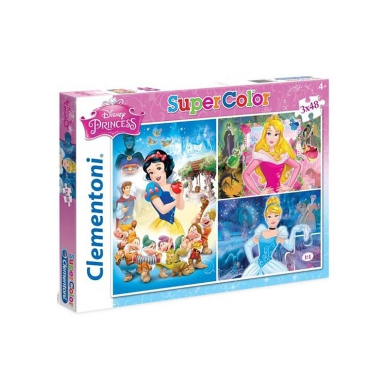 PUZZLE 3x48 PIEZAS SUPER COLOR PRINCESAS DISNEY