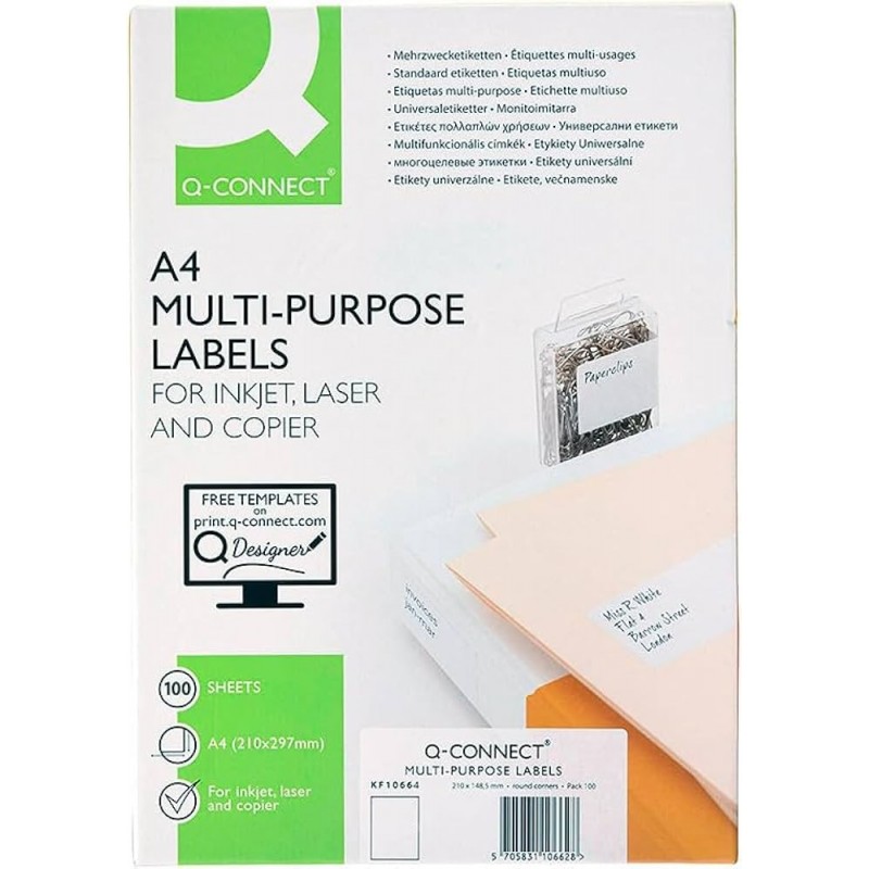 ETIQUETA ADHESIVA Q-CONNECT A4 LASER