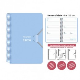 AGENDA ESPIRAL MINI PP SV PASTEL AZUL