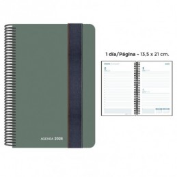 AGENDA ESPIRAL PP DP  FOAM VERDE 13.5x21.5 CM