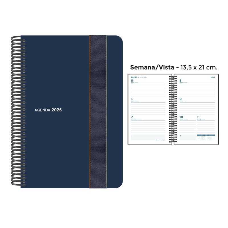 AGENDA ESPIRAL PP 13.5x21 SV FOAM AZUL