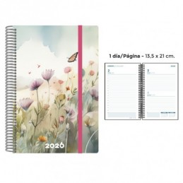 AGENDA ESPIRAL PP DP MARIPOSA 13.5x21.5 CM