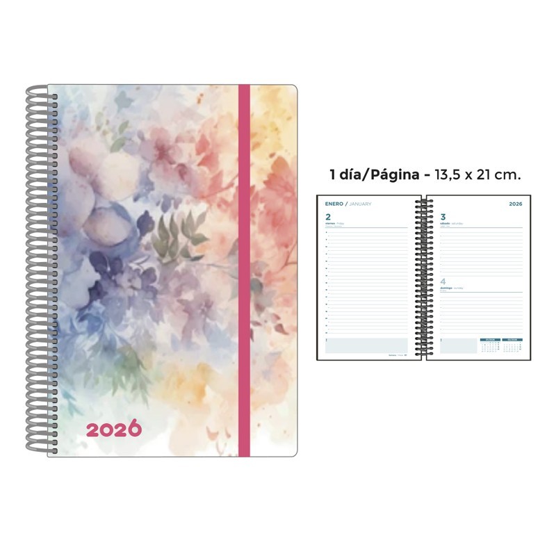 AGENDA ESPIRAL PP DP ROMANTIC 13.5x21.5 CM