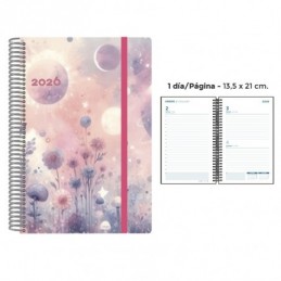 AGENDA ESPIRAL PP DP GARDEN PLANET 13.5x21.5 CM
