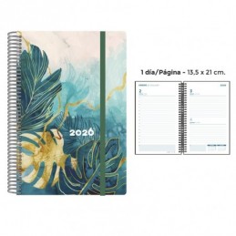 AGENDA ESPIRAL PP DP GREEN PARADISE 13.5x21.5 CM
