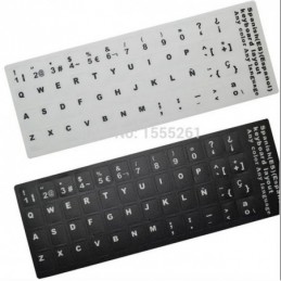 ETIQUETA ADHESIVA TECLADO ESPAÑOL NEGRO, GRIS, BLA
